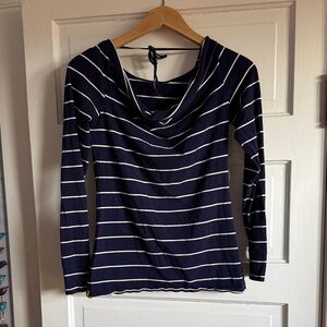 Lole Organic Cotton Navy and White Striped Top
